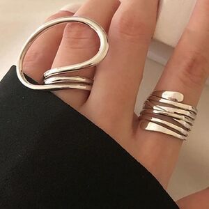Elegant Silver Spiral Ring M376